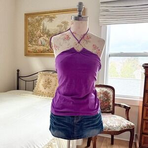 Y2K purple halter neck top Banana Republic size medium